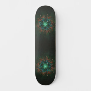 Neon Starburst Fractal – Lichtgevend Groen en Elek Persoonlijk Skateboard