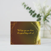 NEON STARS Bat Mitzvah Reply Card GOLD RSVP Kaartje (Staand voorkant)