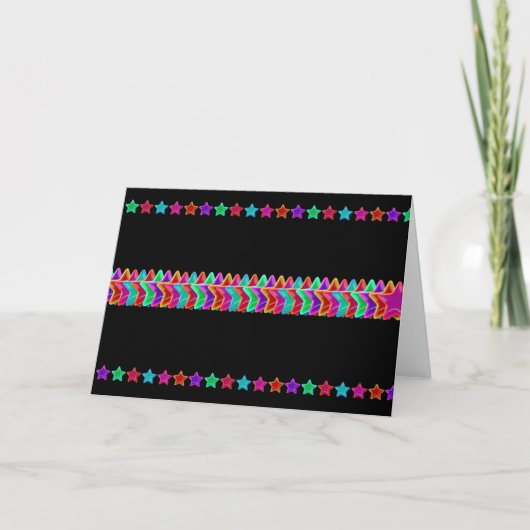 neon stars plain card bedankkaart (Voorkant)