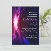 Neon Stars Sweet 16 Zestien uitnodiging (Staand voorkant)