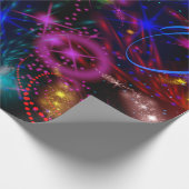 Neon Stars Swirls Paint Splatter Abstract Cadeaupapier (Hoek)