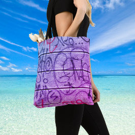 Neon Stedelijke Graffiti Stijl Boodschappentas Tote Bag