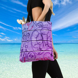 Neon Stedelijke Graffiti Stijl Boodschappentas Tote Bag