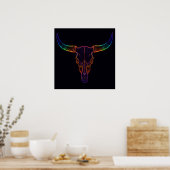 Neon Steer Poster (Keuken)