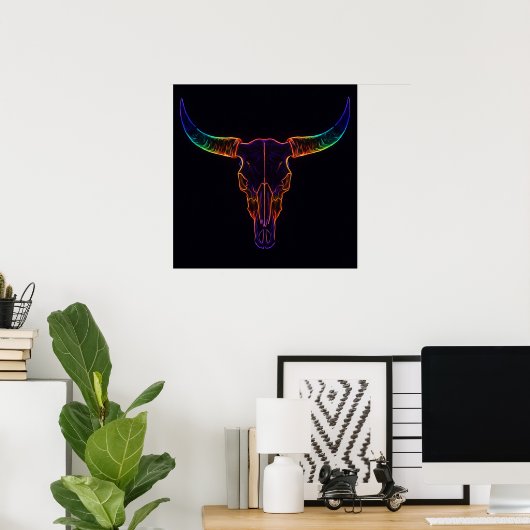 Neon Steer Poster (Thuiskantoor)