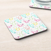 Neon Stethoscoop patroon Bier Onderzetter (Linkerzijde)