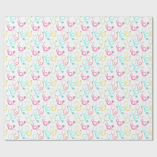 Neon Stethoscoop patroon Cadeaupapier (Vlak)