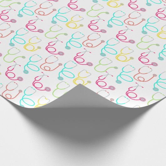 Neon Stethoscoop patroon Cadeaupapier (Hoek)