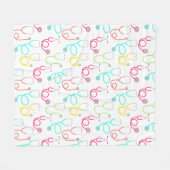 Neon Stethoscoop patroon Fleece Deken (Voorkant (Horizontaal))
