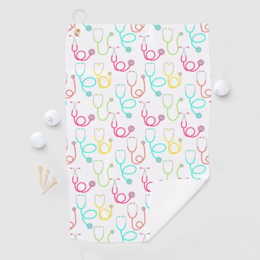 Neon Stethoscoop patroon Golfhanddoek (Insitu)