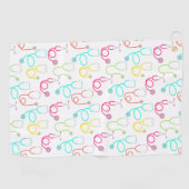 Neon Stethoscoop patroon Golfhanddoek (Horizontaal)
