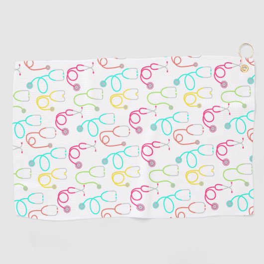 Neon Stethoscoop patroon Golfhanddoek (Horizontaal)