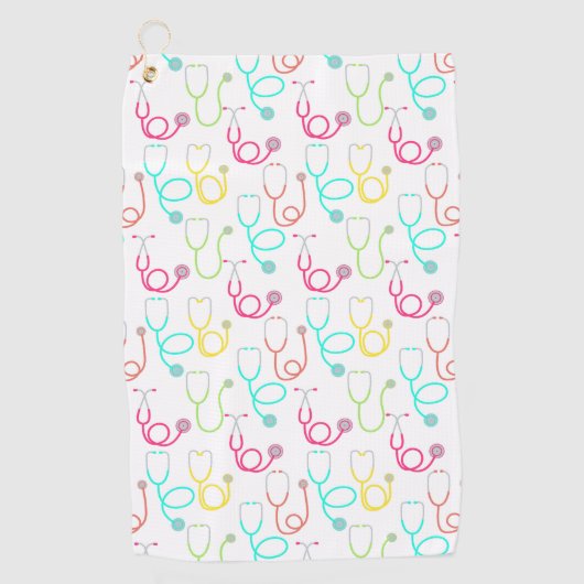 Neon Stethoscoop patroon Golfhanddoek (Voorkant)