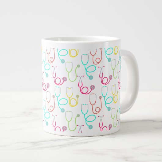 Neon Stethoscoop patroon Grote Koffiekop (Voorkant rechts)