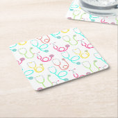 Neon Stethoscoop patroon Kartonnen Onderzetters (Schuin)