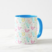 Neon Stethoscoop patroon Mok (Voorkant rechts)