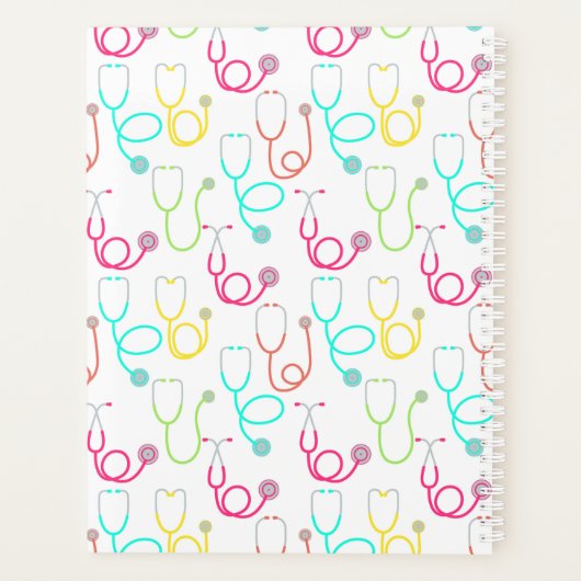 Neon Stethoscoop patroon Planner (Achterkant)