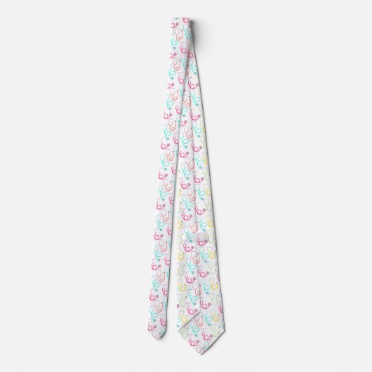 Neon Stethoscoop patroon Stropdas (Achterkant)