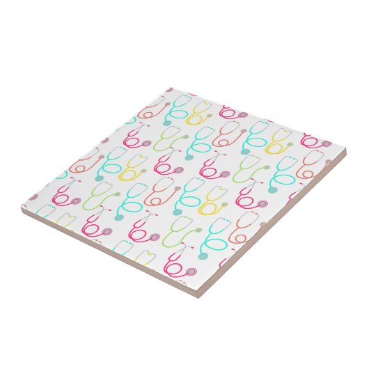 Neon Stethoscoop patroon Tegeltje (Zijkant)