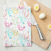 Neon Stethoscoop patroon Theedoek (Quarter Fold)