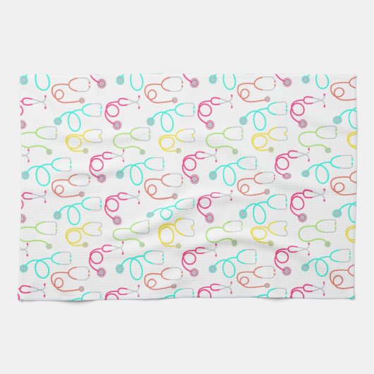 Neon Stethoscoop patroon Theedoek (Horizontaal)