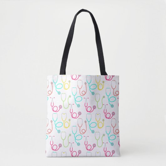 Neon Stethoscoop patroon Tote Bag (Voorkant)