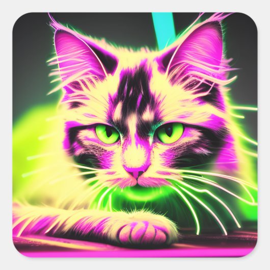 Neon Stickers Feline Fiesta: Tiener Meisje Verjaar (Voorkant)