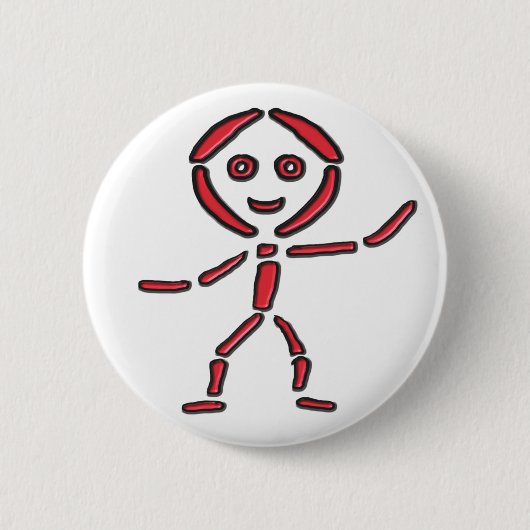 Neon Stickman Ronde Button 5,7 Cm (Voorkant)