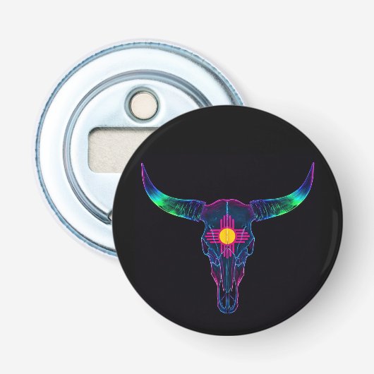 Neon Stier  Button Flesopener (Voorkant)