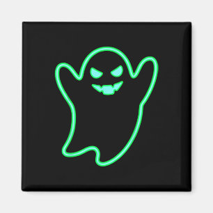 Neon-stijl Cartoon Ghost Halloween T-shirt Magneet