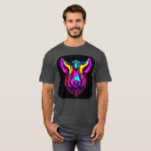 Neon stijl kleur electro rave feest grappig t-shirt (Voorkant volledig)