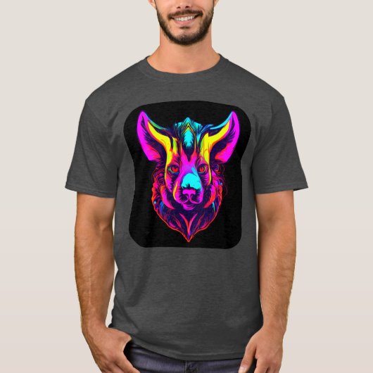 Neon stijl kleur electro rave feest grappig t-shirt (Voorkant)