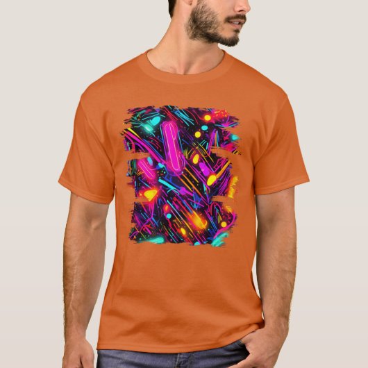 Neon stijl UV Glow feest Rave grappig T-shirt (Voorkant)