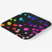 Neon Stippen op zwart Papieren Bordje (Gebogen)