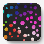 Neon Stippen op zwart Papieren Bordje (Voorkant)