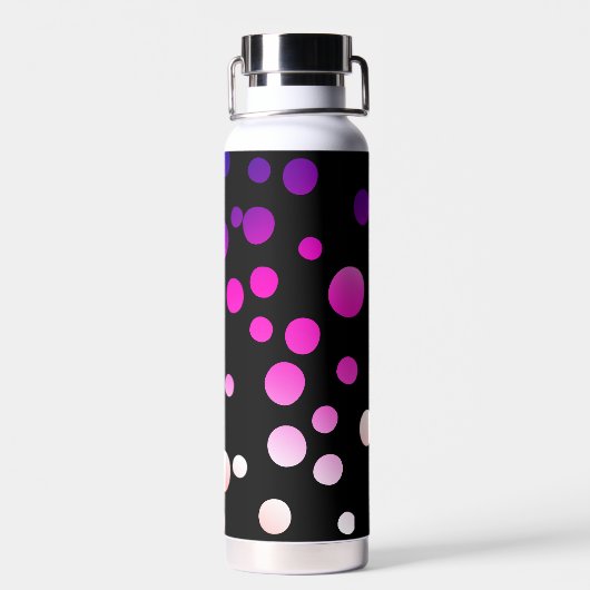 Neon Stippen op zwart Waterfles (Achterkant)
