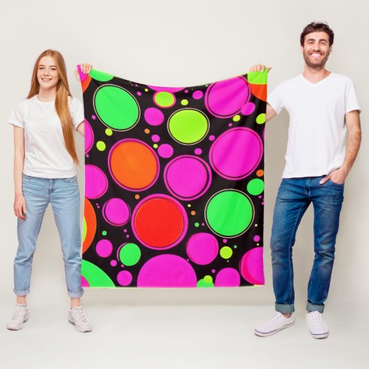 Neon Stippenfeest Fleece Deken (In situ)