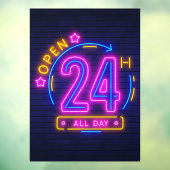 Neon Stores geopend 24 uur Venster Knippen Raamsticker (Vel 3)