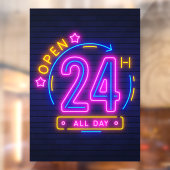 Neon Stores geopend 24 uur Venster Knippen Raamsticker (Vel 2)