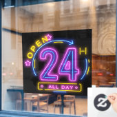 Neon Stores geopend 24 uur Venster Knippen Raamsticker (Cafe Raam)
