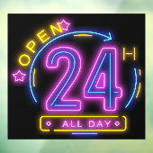 Neon Stores geopend 24 uur Venster Knippen Raamsticker (Vel 3)