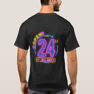Neon Stores openen 24-uurs Cling Templet T-shirt