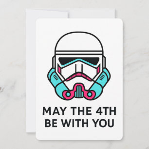 Neon Stormtrooper May the 4th Be With You Poster Kaart