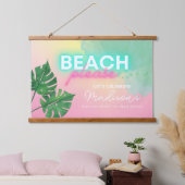 Neon Strand Alsjeblieft Bachelorette Party Welkoms Hangend Wandkleed (Slaapkamer)