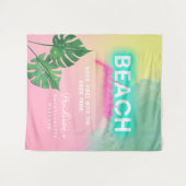 Neon Strand Alsjeblieft Bachelorette Roze Verlopen Wandkleed (Voorkant (horizontaal))