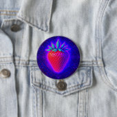Neon Strawberry levendige Look badge Ronde Button 7,6 Cm (In situ)