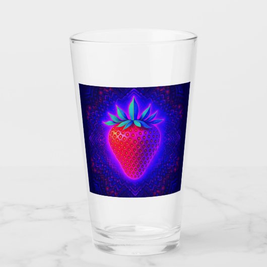 Neon Strawberry levendige Look Glas (Voorkant)