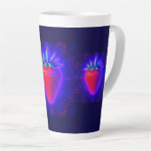 Neon Strawberry levendige Look Latte mok (Rechterhoek)