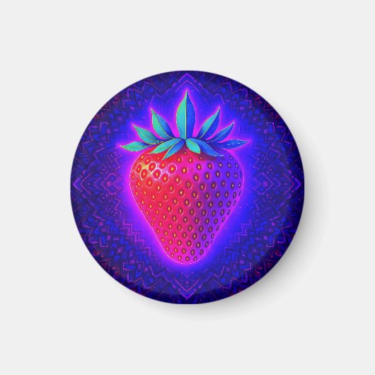 Neon Strawberry levendige Look magneet (Voorkant)