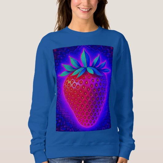 Neon Strawberry levendige Look Sweatshirt (Voorkant)